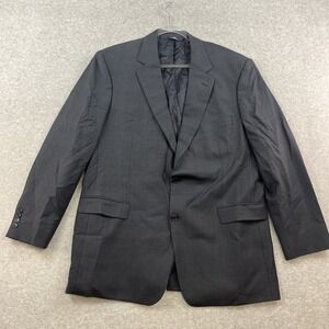 Brooks Brothers 346 Sz 46L Wool Sport Coat Blazer Jacket Blue Gray Plaid Career